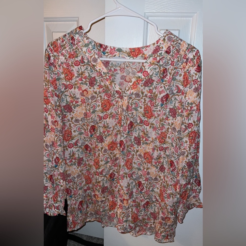 Floral long sleeve dress shirt